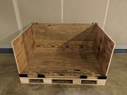collapsible crate partially disassembled
